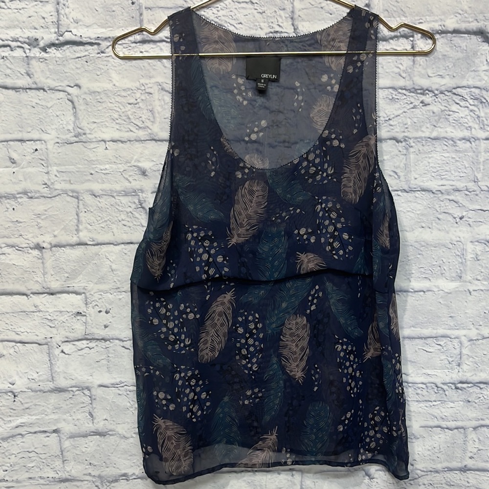 Anthropology Greylin Sheer Sleeveless Tank